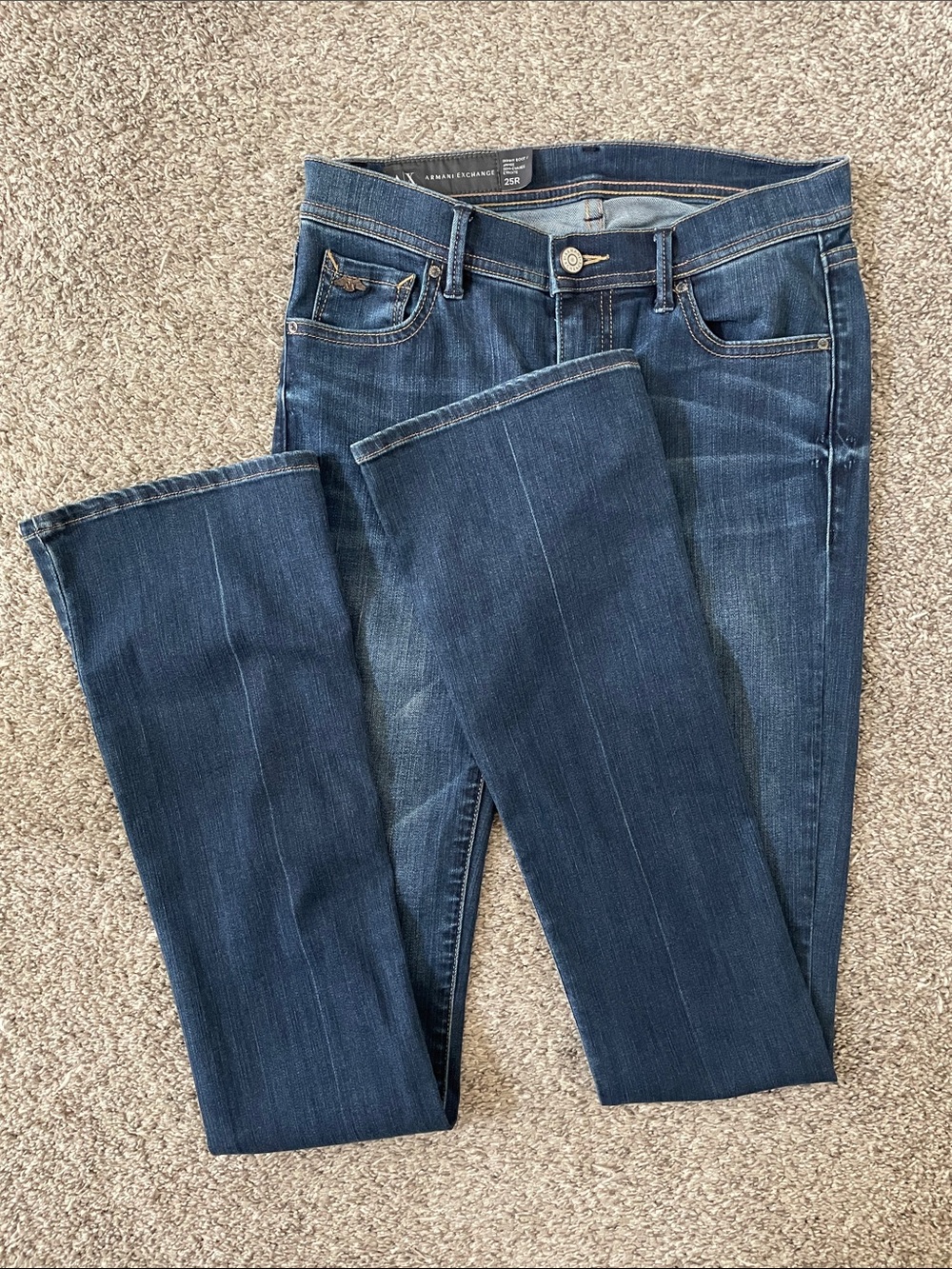 Armani Exchange Women's Dark Blue Bootcut Jeans